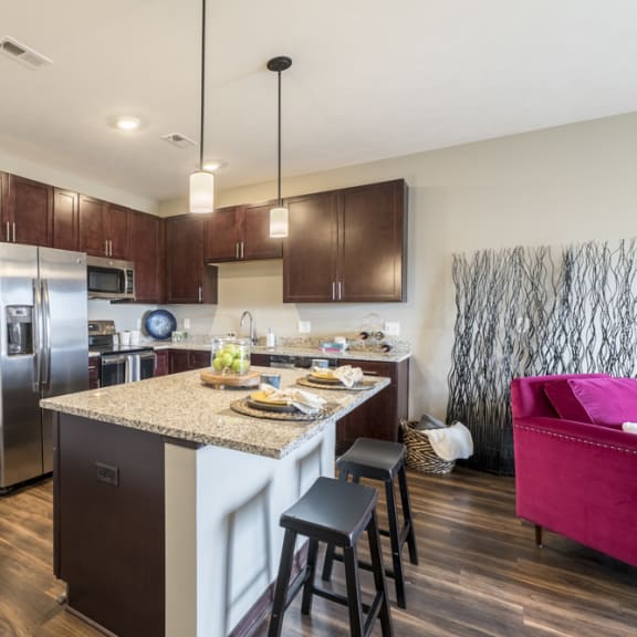 Thumbnail 5 of 13 Kitchen with large island at 360 at Jordan West