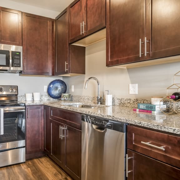 Thumbnail 8 of 13 Updated stainless steel appliances in the kitchen at 360 at Jordan West
