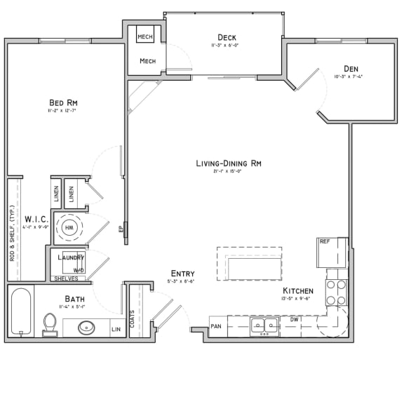 Thumbnail 2 of 2 Unit B4-Straight Building-1 bedroom with den at 360 at Jordan West best new apartments West Des Moines IA 50266