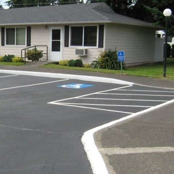 parking and buildings
