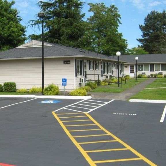 parking and buildings