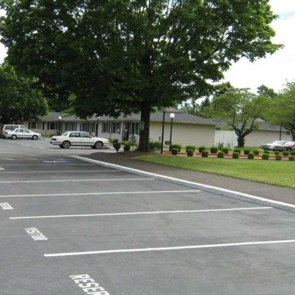 parking and buildings