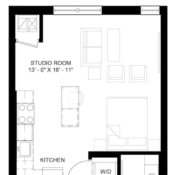 Thumbnail 1 of 13 Elbert studio floor plan