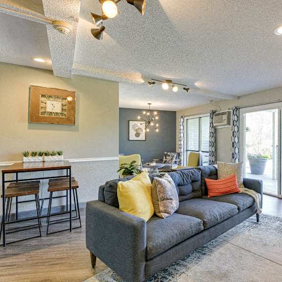 living and kitchen at pheasant park apartments, new hope, 55428-5401