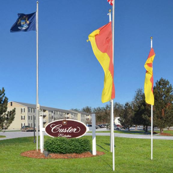 property signage at custer estates apartments, monroe, 48162