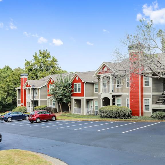 building exterior - bushes, grass, trees