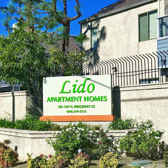 building exterior at lido apartments - 101-197 n ridgeway, anaheim, ca