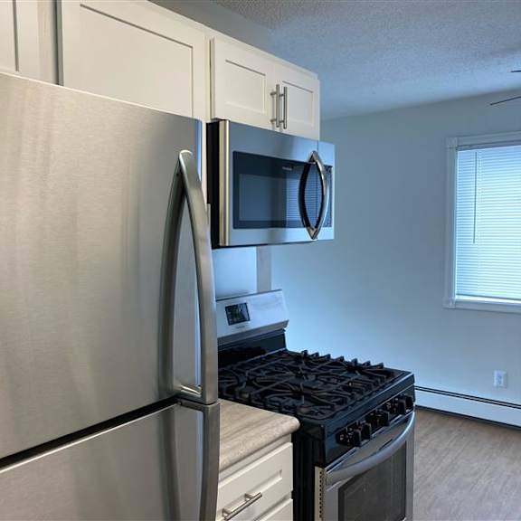 kitchen with stainless steal appliances