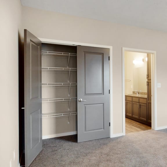 Thumbnail 17 of 19 The master bedroom in the Marigold with den floor plan features spacious and abundant storage.