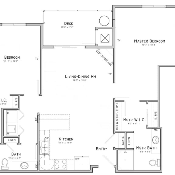 Thumbnail 1 of 29 Two bedroom apartment-Lavender floor plan for rent at WH Flats in south Lincoln NE