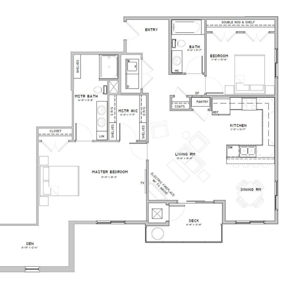 Thumbnail 1 of 19 Two bedroom apartment with den-Marigold floor plan for rent at WH Flats in south Lincoln NE