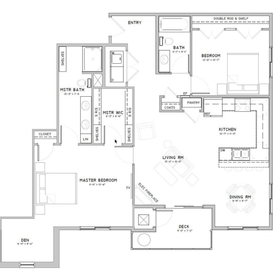 Thumbnail 1 of 24 Two bedroom apartment with den-Snowdrop floor plan for rent at WH Flats in south Lincoln NE