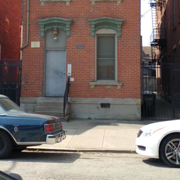 exterior of brick apartment building