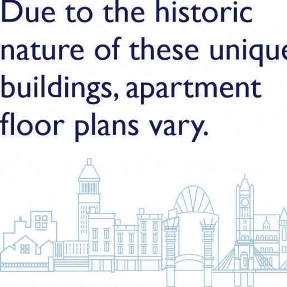 due to the historic nature of these unique buildings, apartment floor plans vary