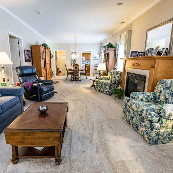 pine grove estates – living room – dining – lockport area – patio/porch - 55+ community - 24 hour emergency maintenance – ask for a tour - pet friendly