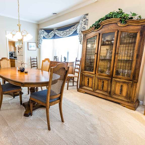 pine grove estates – kitchen - dining – appliances – breakfast bar - 24 hour emergency maintenance – dishwasher - storage - 55+ community - ask for a tour - pet friendly