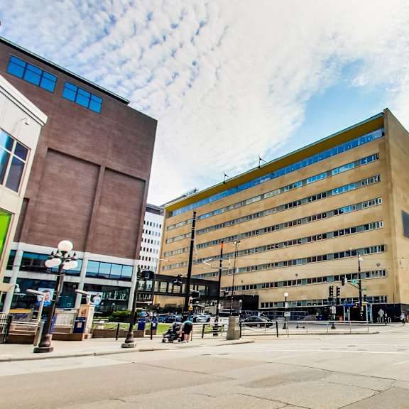 exterior at press house apartments, st paul, mn, 55101