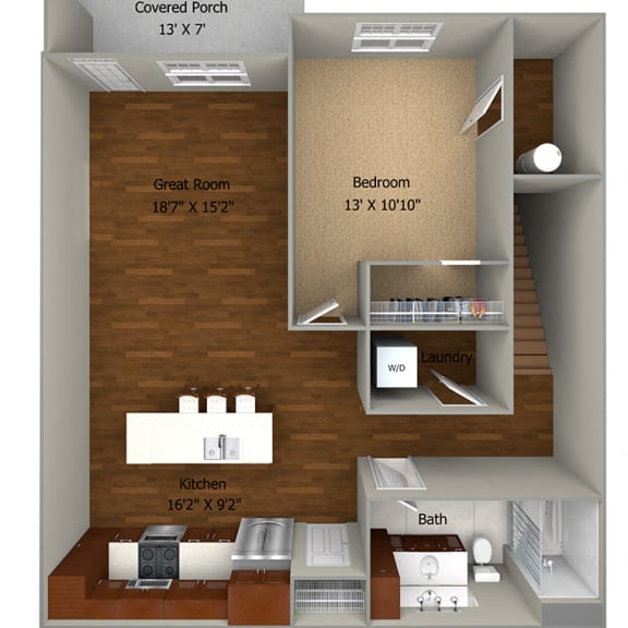 Thumbnail 2 of 2 1 bedroom (850 sf) 1 FloorPlan at Cedar Place Apartments, Cedarburg, 53012