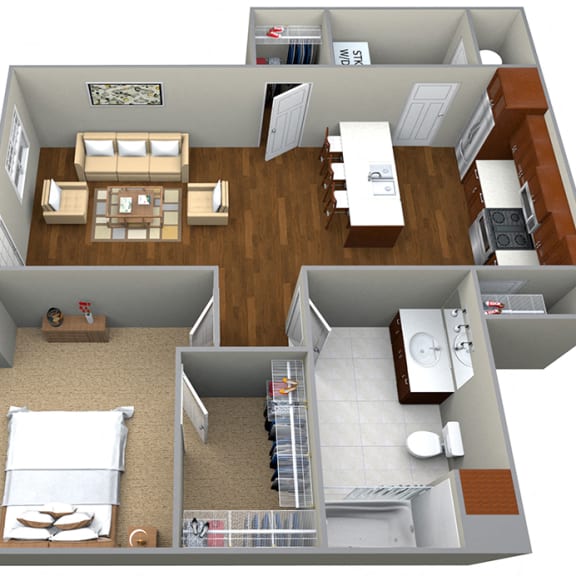 Thumbnail 1 of 2 1 Bedroom/1 Bath (778 sf) Floor Plan at Cedar Place Apartments, Cedarburg, Wisconsin