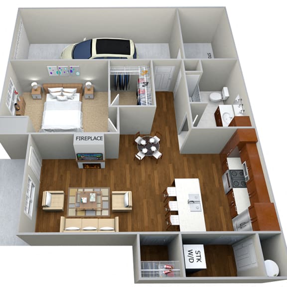 Thumbnail 1 of 2 1 Bedroom/1 Bath (839 sf) Floor Plan at Cedar Place Apartments, Cedarburg, WI