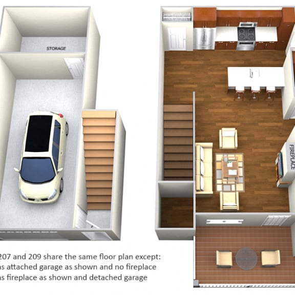 Thumbnail 1 of 2 Apartment 207 and 209 1 Bedroom 1 Bath Floor Plan at Cedar Place Apartments, Cedarburg, WI, 53012