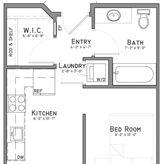 Thumbnail 1 of 16 The-Flats-at-Shadow-Creek-Lincoln-NE-One-Bedroom-Apartment-Plum-A1-55