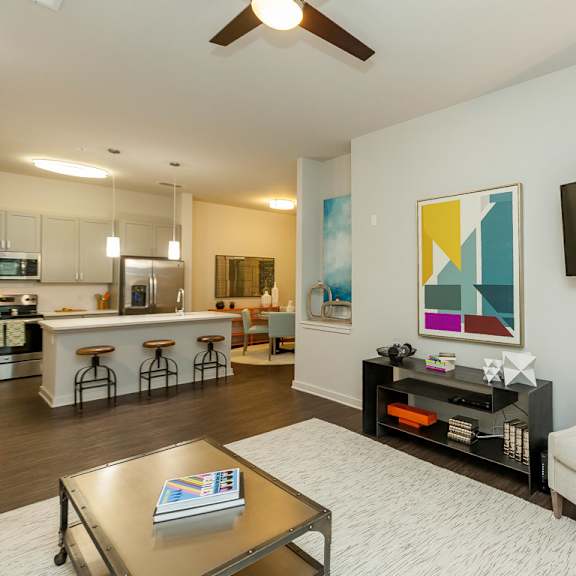 open floor plan interior at proximity apartments, south carolina