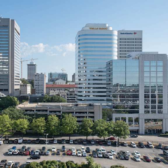city with buildings at the locks tower, richmond, va