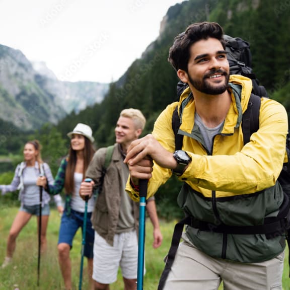 people enjoying tracking