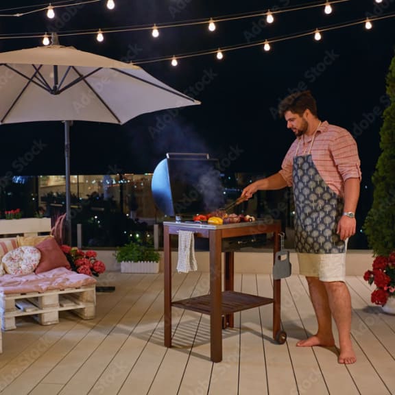 man with bbq