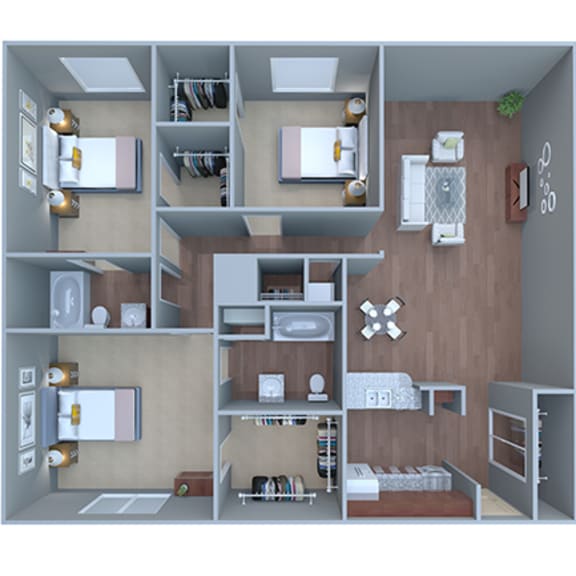 Thumbnail 2 of 3 3 bedroom floor plan