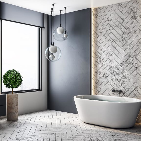 modern bathroom with beautiful sanitary ware