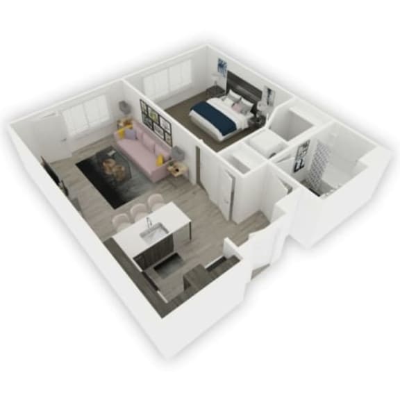 Thumbnail 3 of 5 Second 3d image of Lynnewood - One Bed Room