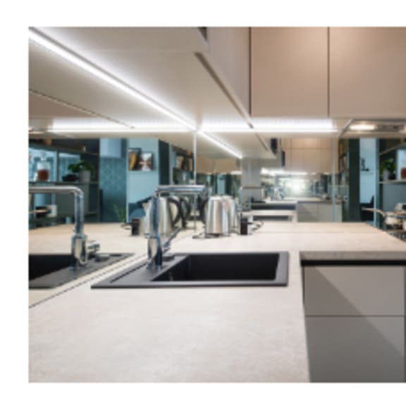 alt- kitchen with beautiful interior and sink