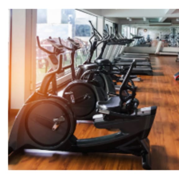 alt - rows of stationary bike and exercise equipment for bodybuilding in gym modern fitness center room