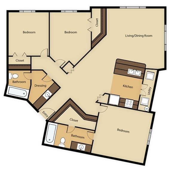 bedroom floor plan | the madison at ballston station