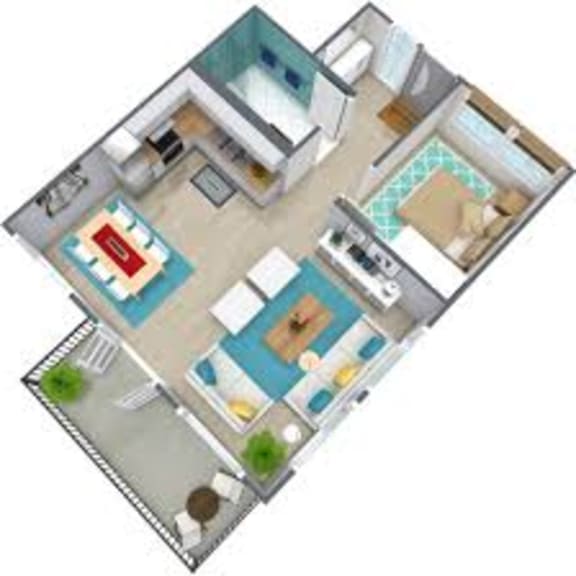 the stylized illustration of a floor plan of a house