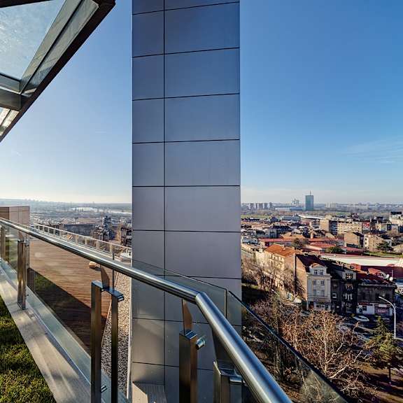 balcony with city view