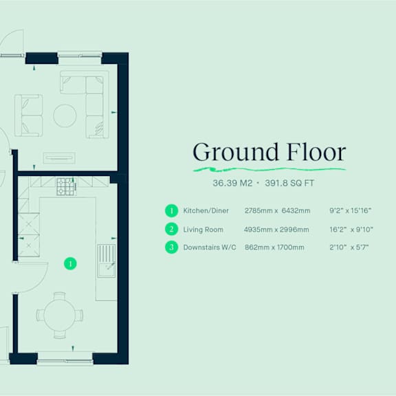 Thumbnail 4 of 5 a floor plan of a ground floor apartment