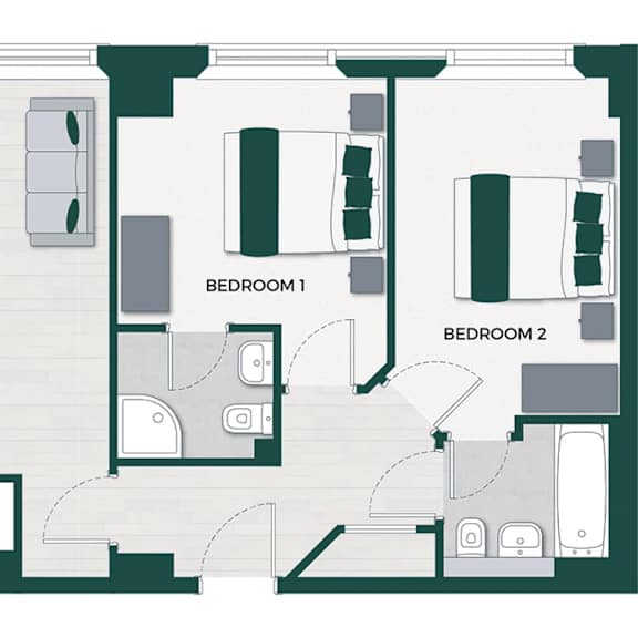 Thumbnail 6 of 6 the blueprint of a floor plan of a studio apartment at The Keel Apartments, Liverpool, L3 4GE