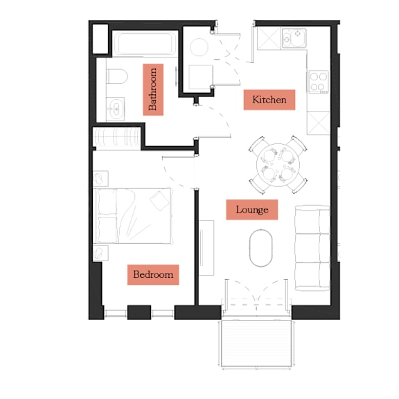 Thumbnail 5 of 5 1 Bedroom Floor Plan at Slate Yard Apartments, Salford