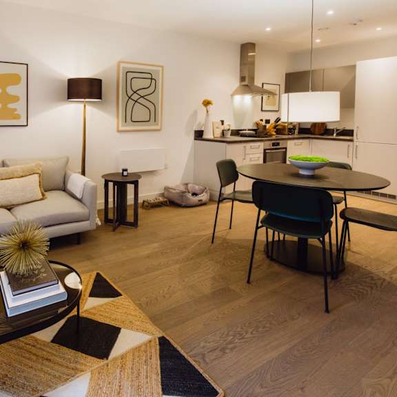 Thumbnail 2 of 5 Living Room With Kitchen at Slate Yard Apartments, Salford, M3 5EX
