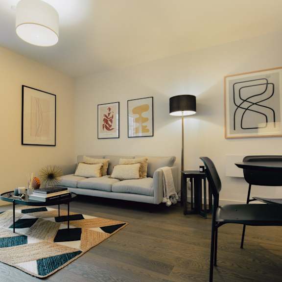 Thumbnail 3 of 5 Living Room With Balcony at Slate Yard Apartments, Salford, M3 5EX