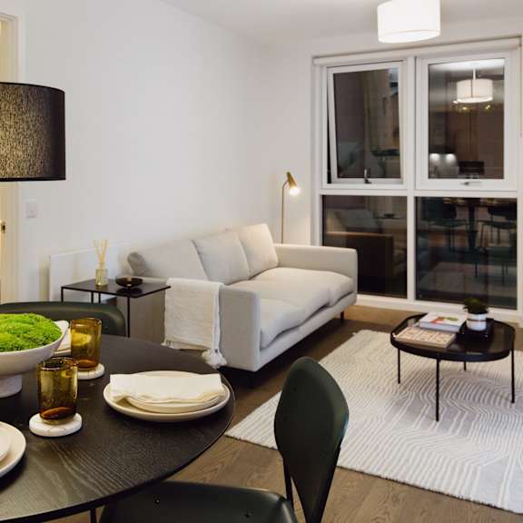Thumbnail 4 of 7 A Modern dining room at Slate Yard Apartments, Salford, M3 5EX