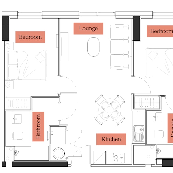 Thumbnail 7 of 7 2 Bedroom Floor Plan at Slate Yard Apartments, Salford, M3 5EX