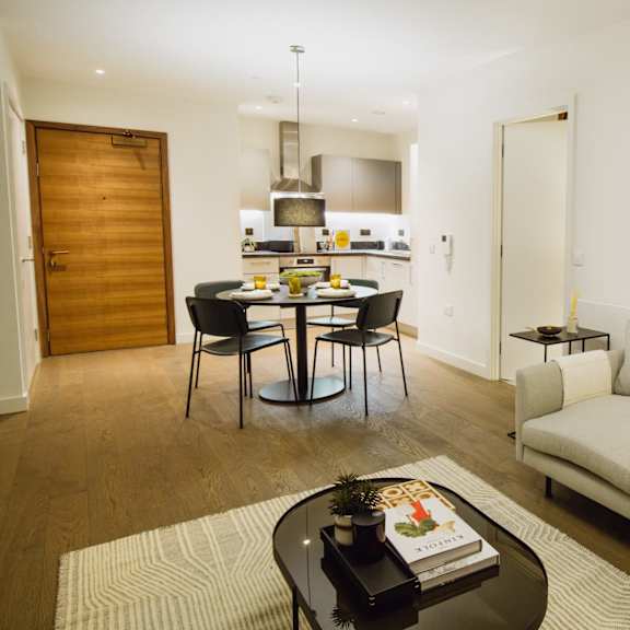 Thumbnail 3 of 7 Living And Dining at Slate Yard Apartments, Salford, M3 5EX