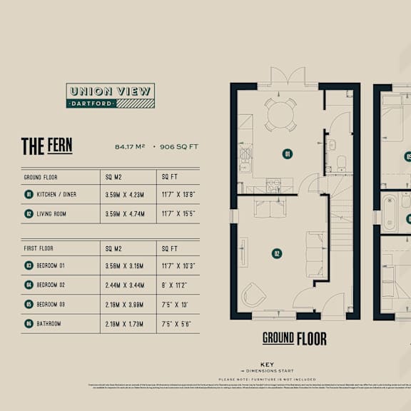 Thumbnail 11 of 11 The Fern 906 SQFT Floorplans at UnionView Apartments, Dartford, KENT DA2 6GZ