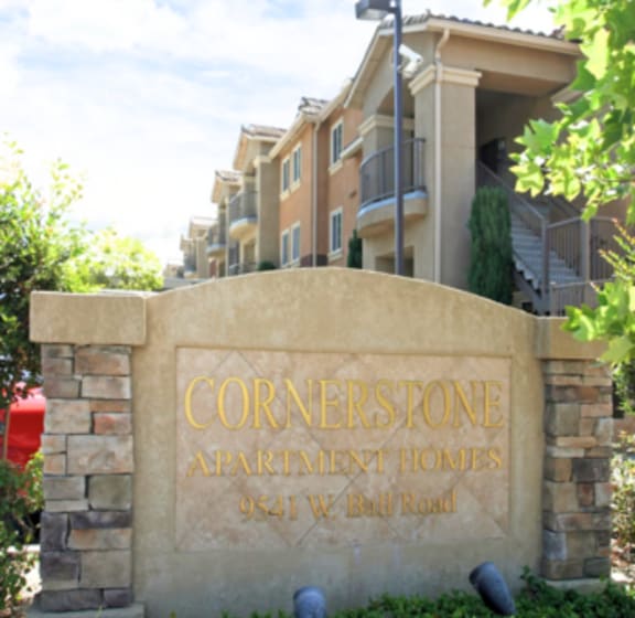Monument Sign at Cornerstone Affordable Apartments in Anaheim, CA