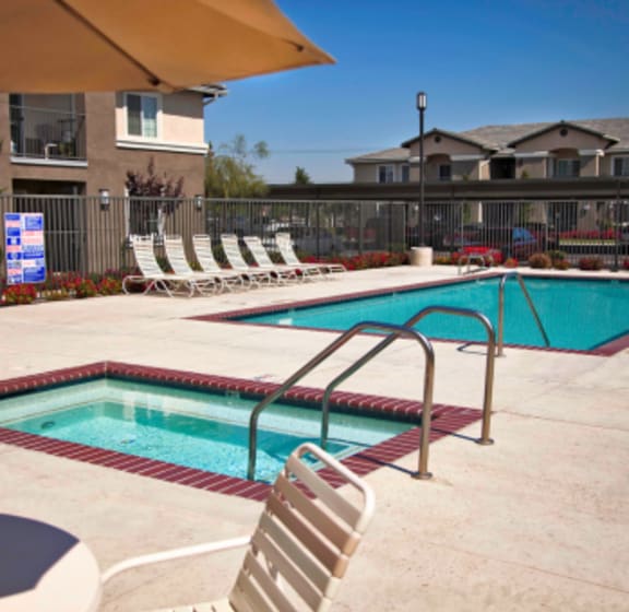 Swimming Pool Deck at Valley Oaks Affordable Apartments in Tulare CA