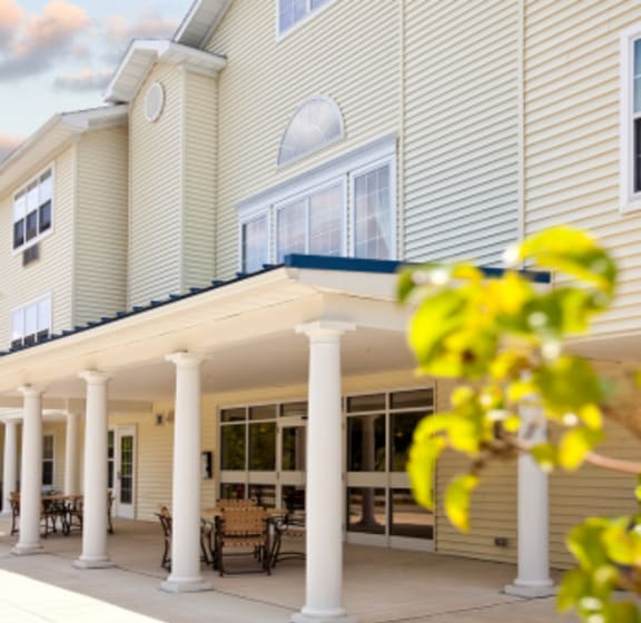 Covered Veranda at Meadowbrook Senior Apartments in Tinton Falls NJ